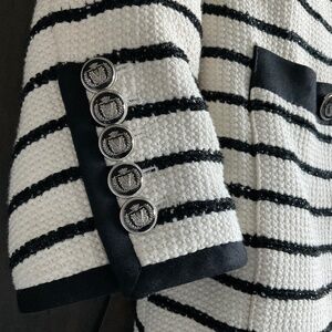 Veronica Beard Cream/Black stripe Foster NWOT